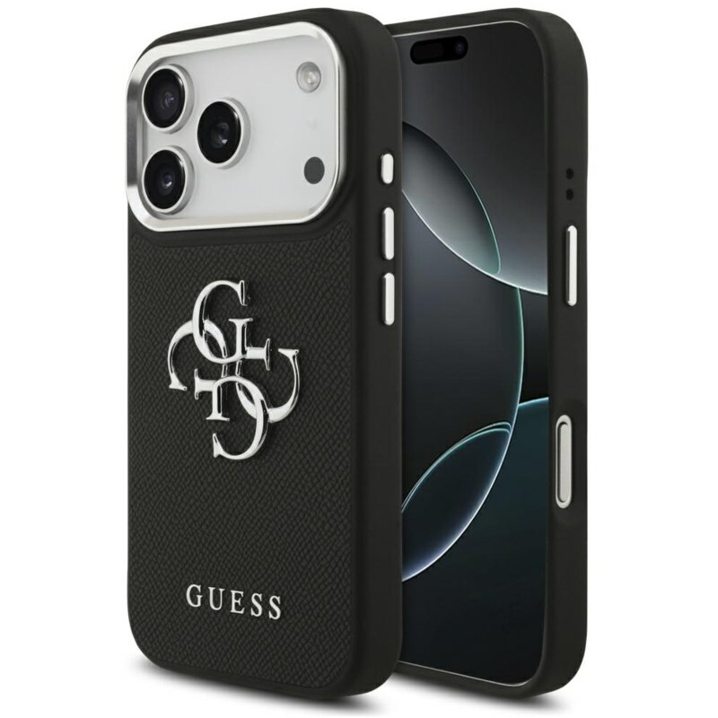 Guess Grained Big 4G Classic Logo do iPhone 17 Pro czarny