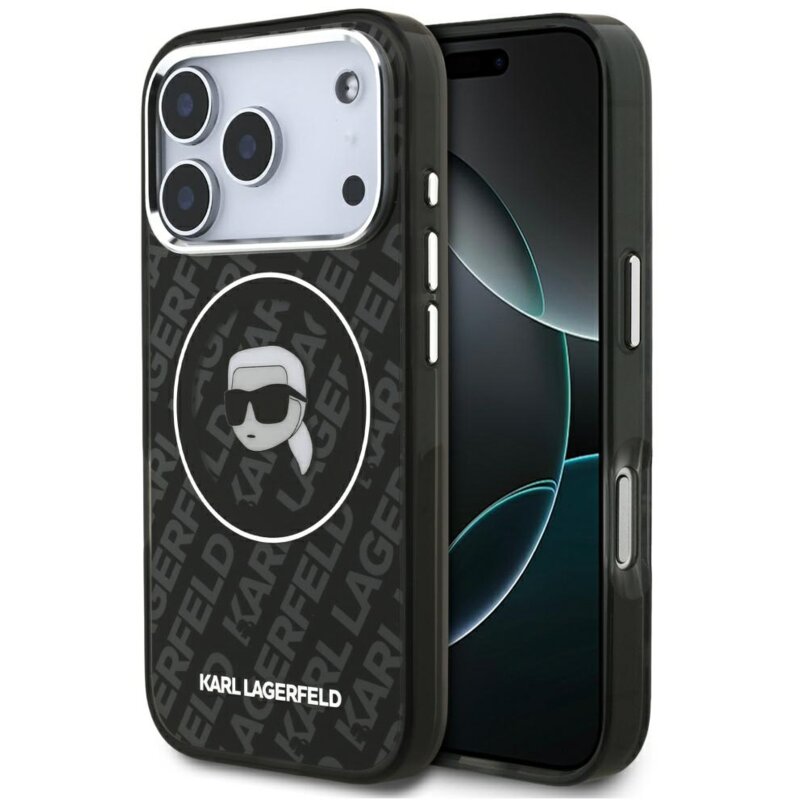 Etui KARL LAGERFELD IML Karl Head Logo MagSafe do Apple iPhone 17 Pro Czarny