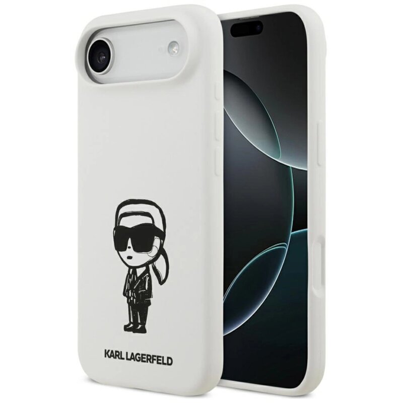 Karl Lagerfeld Silicone Karl Sketch & Logo MagSafe do iPhone Air Biały
