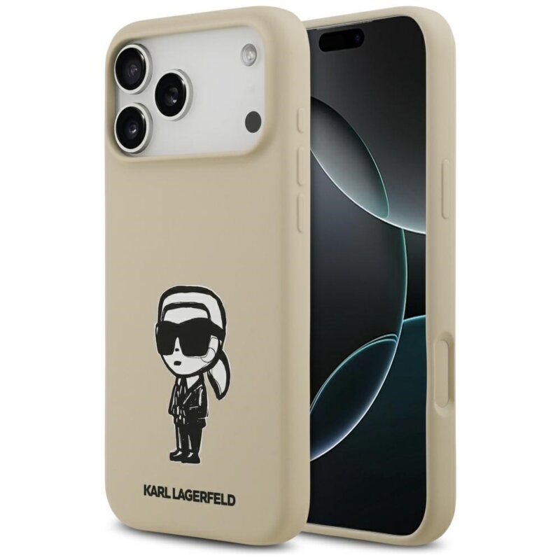 Karl Lagerfeld Silicone Karl Sketch & Logo MagSafe do iPhone 17 Pro Max Brązowy