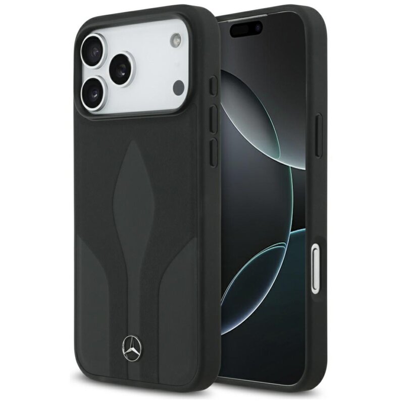 Etui MERCEDES Leather The Move MagSafe do Apple iPhone 17 Pro Max Czarny