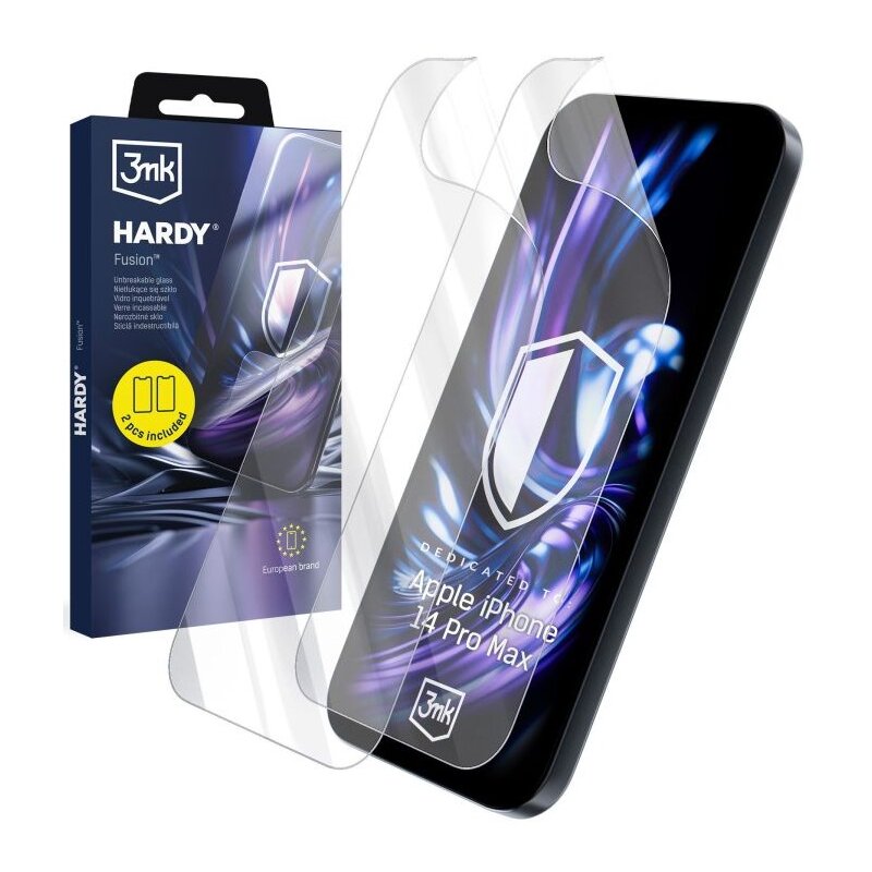 Szkło hybrydowe 3MK Hardy Fusion do Apple iPhone 14 Plus/14 Pro Max (2 szt.)
