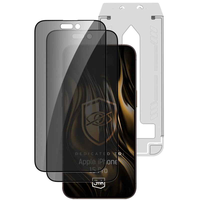 Szkło prywatyzujące 3MK Hardy Privzone 9H do Apple iPhone 15 Pro (2 szt.)