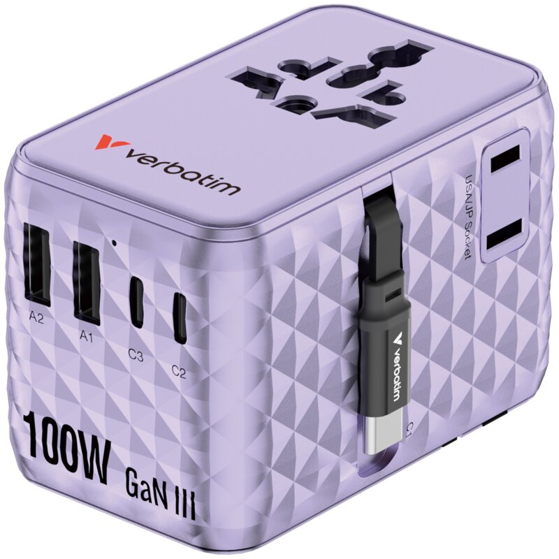 Verbatim 30193 100W 1x kabel USB-C PD3.0 QC4+ Purple