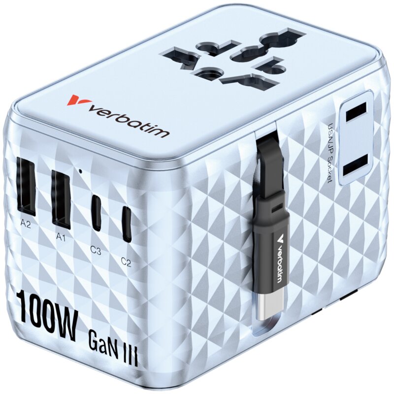 Verbatim 30192 100W 1x kabel USB-C PD3.0 QC4+ Blue