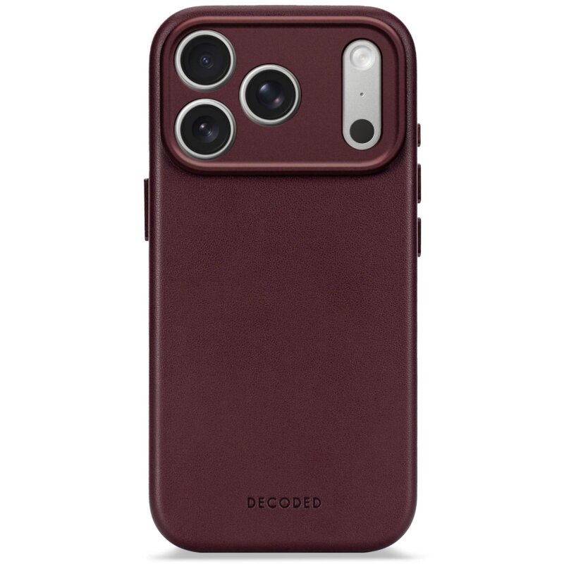 Etui DECODED Leather MagSafe do Apple iPhone 17 Pro Max Burgundowy