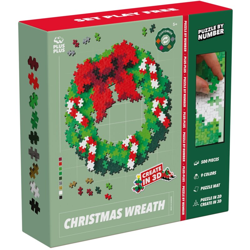 Klocki plastikowe PLUS-PLUS Puzzle by number Wieniec 014-3957