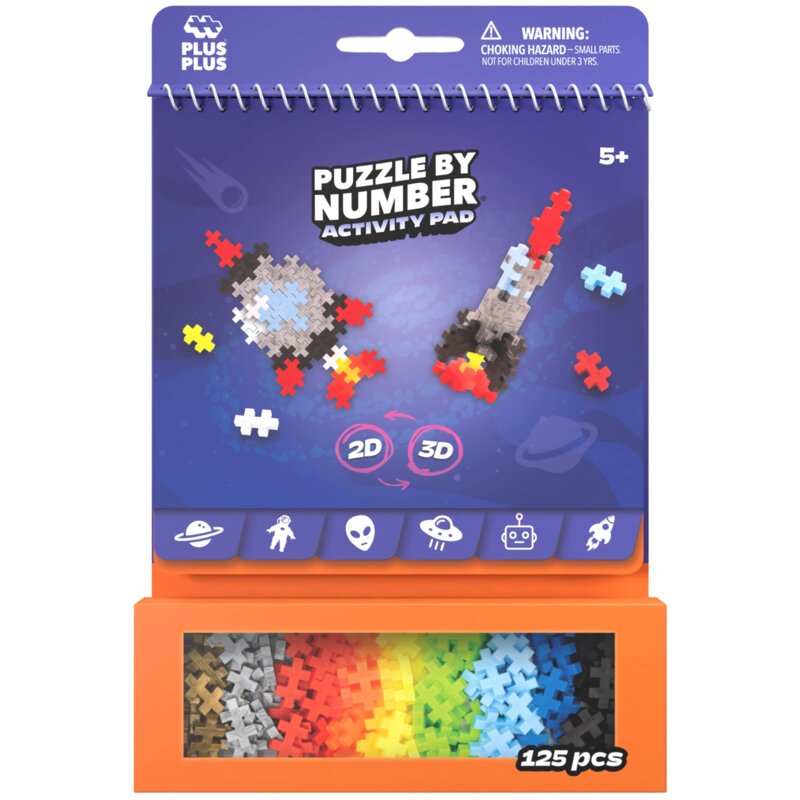 Klocki plastikowe PLUS-PLUS Puzzle by number Activity Pad kosmiczny 014-3989