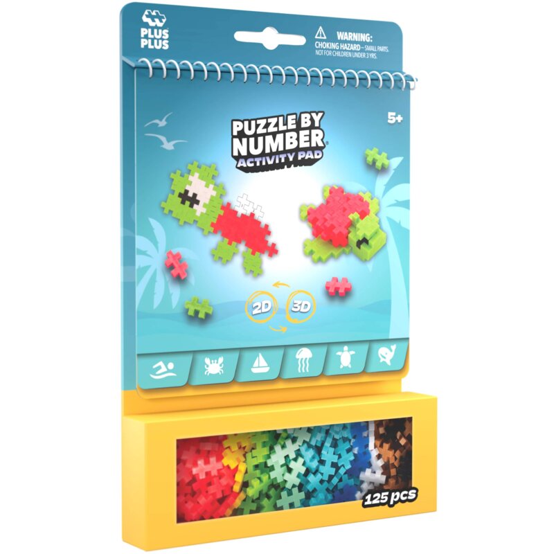 Klocki plastikowe PLUS-PLUS Puzzle by number Activity Pad morski 014-3991