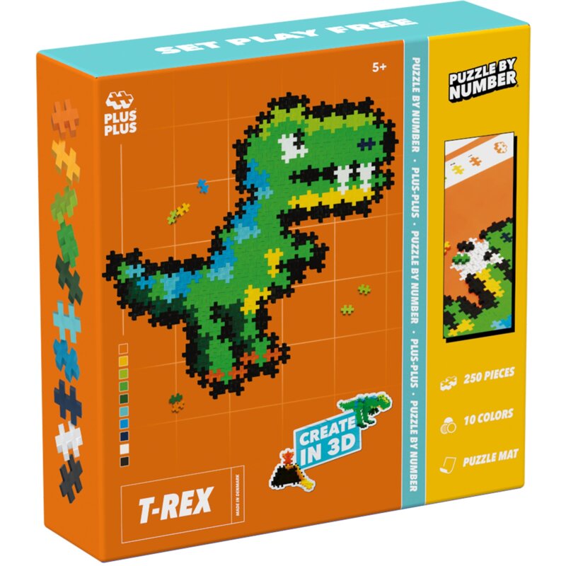 Klocki plastikowe PLUS-PLUS Puzzle by number T-rex 014-4334