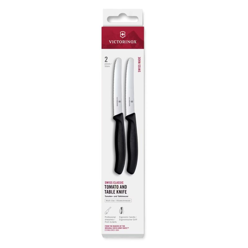 Zestaw noży VICTORINOX Swiss Classic Czarny (2 elementy)