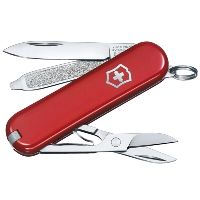 Scyzoryk VICTORINOX Classic SD ze skórzanym etui - Czerwony/Czarny
