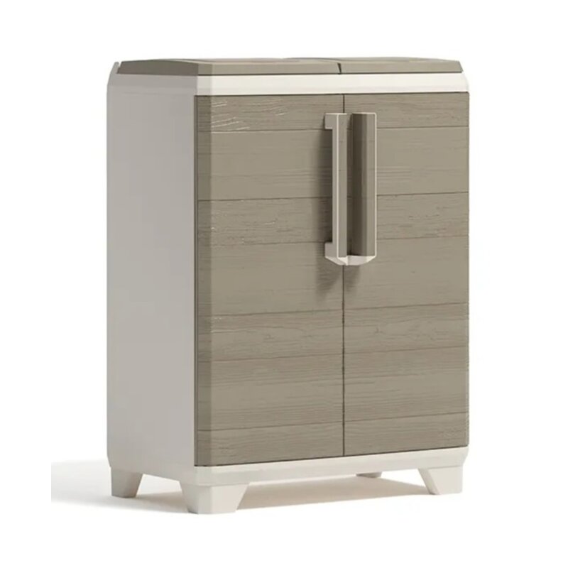 Stojak na worki KETER Split Premium Wood 2x110L Brązowo-beżowy