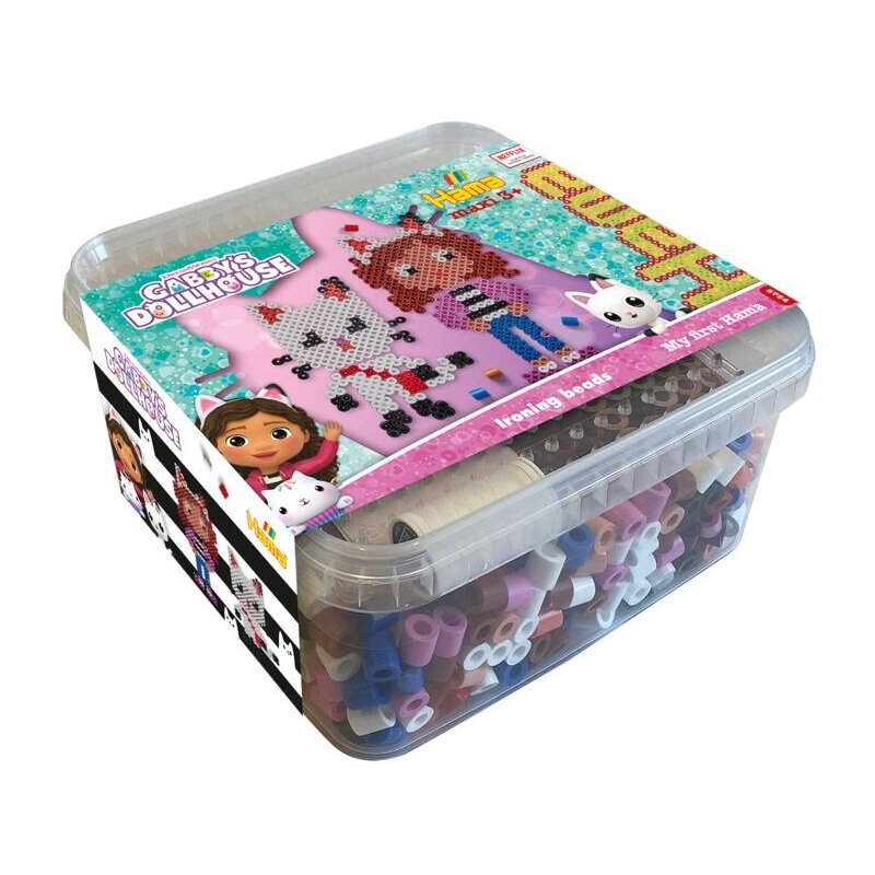 Zestaw kreatywny HAMA Maxi Koraliki i podstawka w pudełku Koci domek Gabi 015-8754
