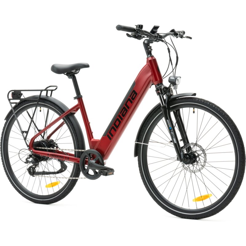 Rower elektryczny INDIANA E-Trekking 3.0 U18 28 cali Bordowo-czarny