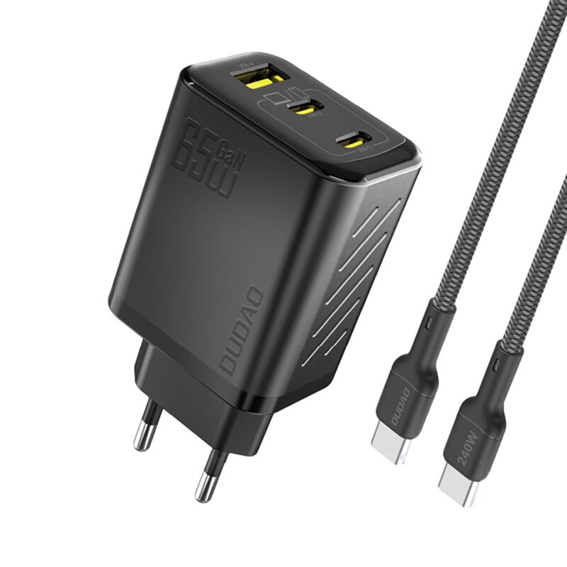 Ładowarka Sieciowa Dudao A29C 65W GAN + Kabel USB-C - Czarna