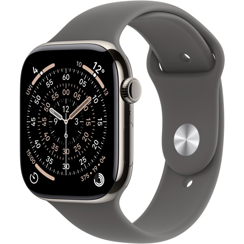 Apple Watch Series 11 GPS + Cellular 42mm Tytan Naturalny Pasek sportowy Górska szarość S/M