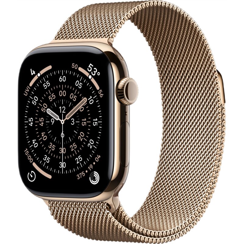 Apple Watch 11 GPS + Cellular 42mm koperta z tytanu (złoty) + bransoleta mediolańska (złoty)