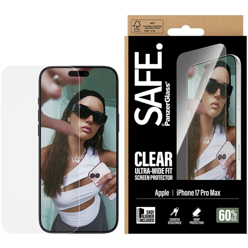 Szkło hartowane PANZERGLASS Safe Ultra-Wide Fit EasyAligner do Apple iPhone 17 Pro Max