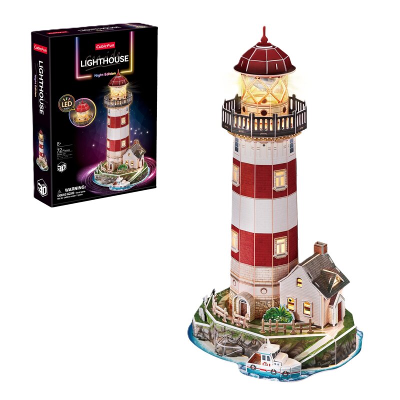 Puzzle 3D CUBIC FUN Night Edition Latarnia L540H (72 elementy)