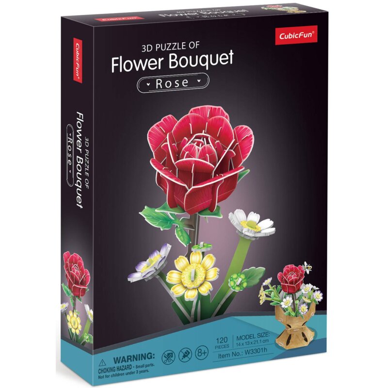 Puzzle 3D CUBIC FUN Flower Bouquet Róże W3301H (120 elementów)