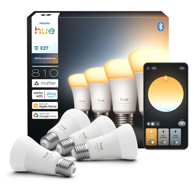 Philips Hue White Ambiance A60 E27 810 4szt.