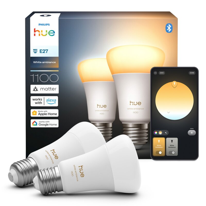 Philips Hue White Ambiance A60 E27 1100 2szt.