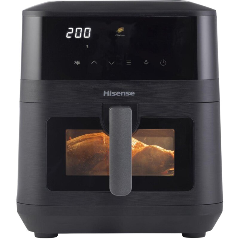 Air Fryer Frytkownica beztłuszczowa HISENSE HAF2100DCD 7.7l z 10 automatycznymi programami i okienkiem do obserwacji postępów gotowania