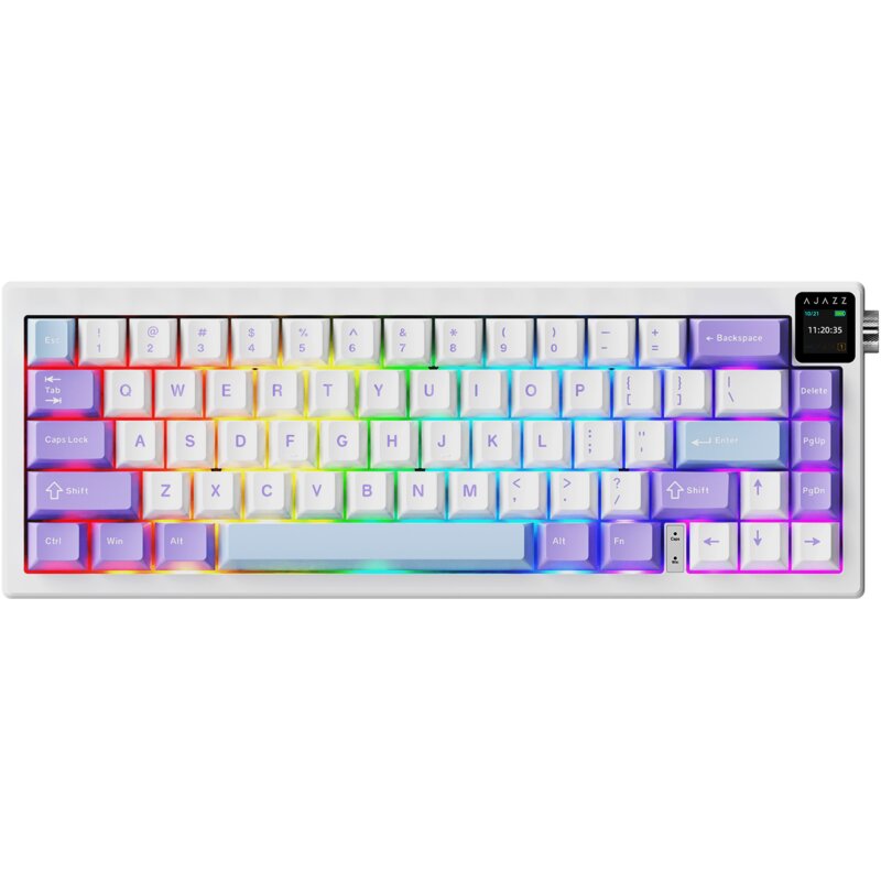 Klawiatura AJAZZ AK650 Wireless Biało-fioletowo-niebieski