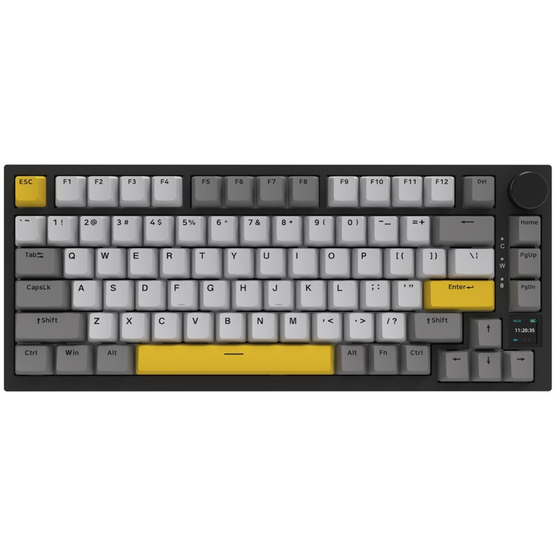 Klawiatura AJAZZ AK820 Pro RGB Hot Swap Flying Fish Switch Czarno-szaro-żółty
