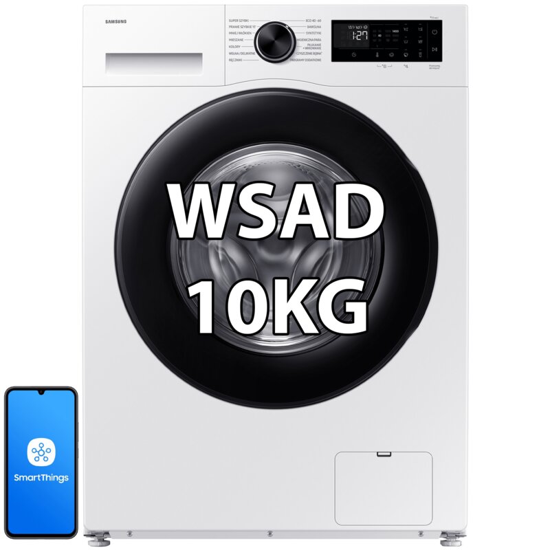 Pralka SAMSUNG Seria 5000 WW10FG5U34AEEO 10kg 55cm 1400obr AI EcoBubble, Energy Mode Sterowanie smartfonem