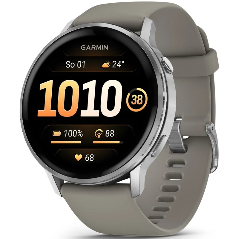 Garmin Venu 4 Silver 45mm z szarym paskiem