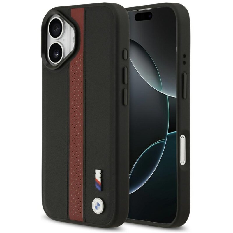 Etui BMW M Perforated Stripe Logo MagSafe do Apple iPhone 17 Czerwony