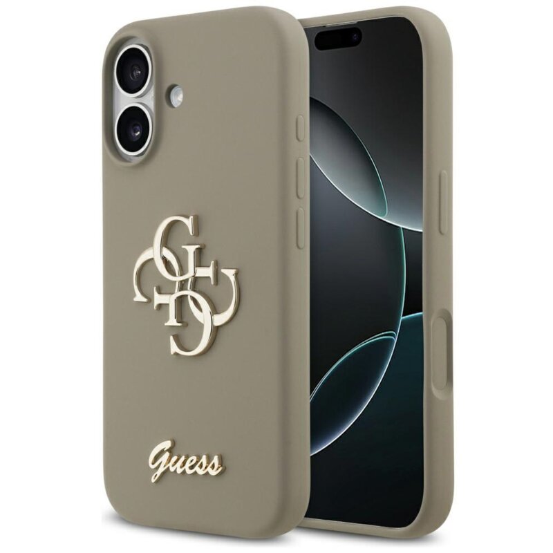 Guess Silicone Big 4G Script do iPhone 17 brązowy