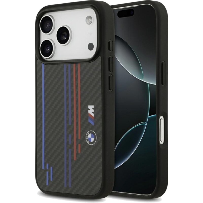 Etui BMW M Kevlar Lines & Logo MagSafe do Apple iPhone 17 Pro Czarny