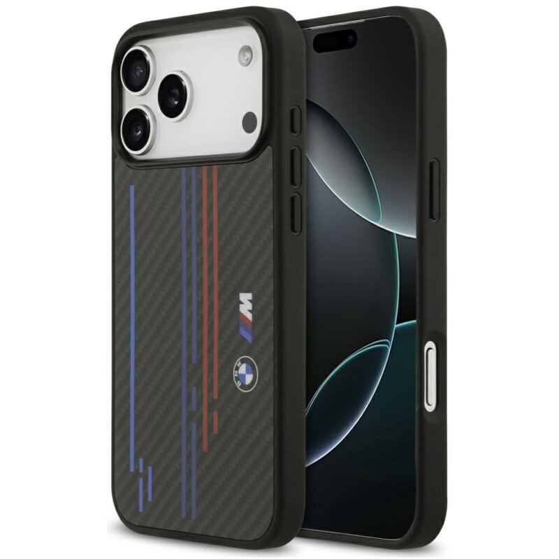 Etui BMW M Kevlar Lines & Logo MagSafe do Apple iPhone 17 Pro Max Czarny