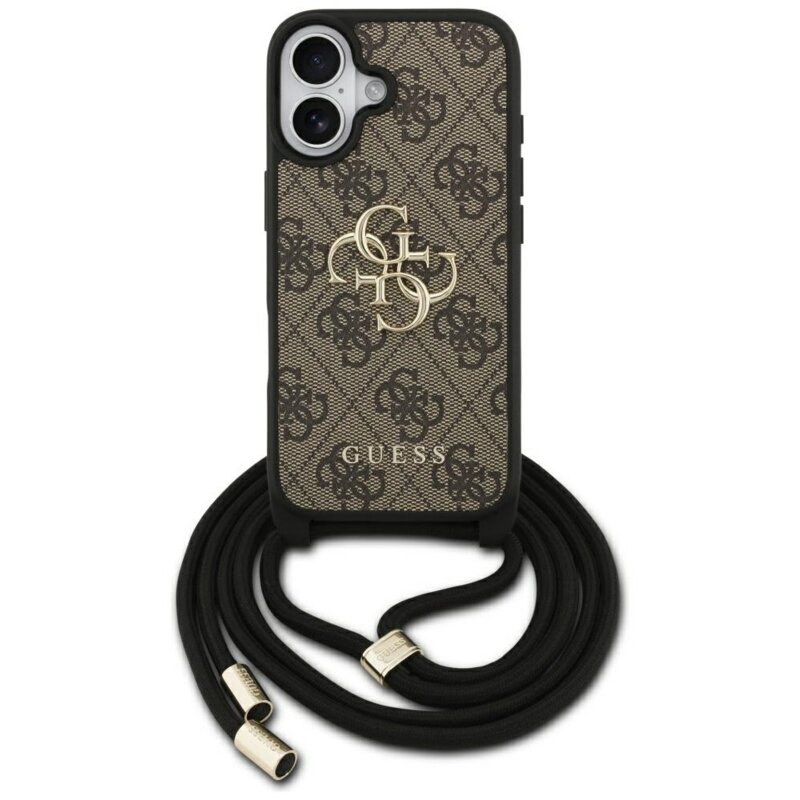 Guess 4G Big Logo Cord Stap Crossbody do iPhone 17 Brązowy