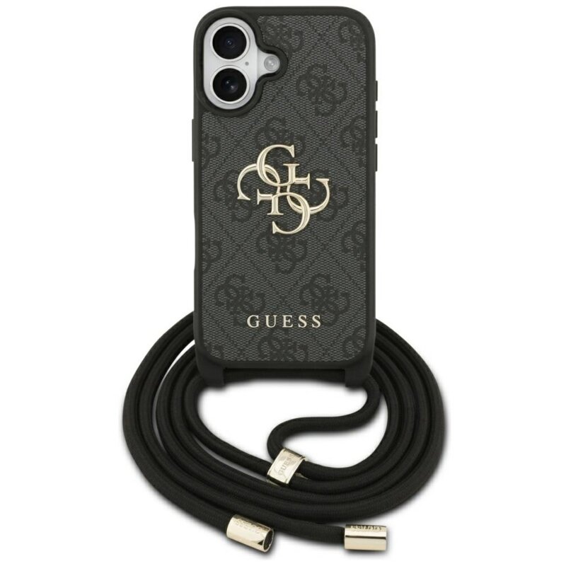Guess 4G Big Logo Cord Stap Crossbody do iPhone 17 Czarny