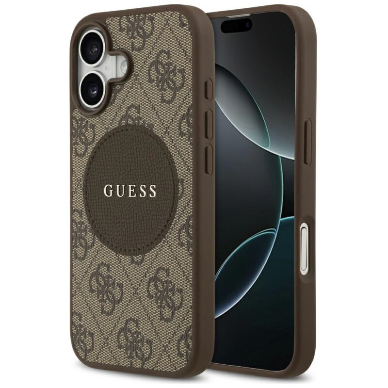 Guess 4G Circle Classic Logo MagSafe do iPhone 17 Brązowy