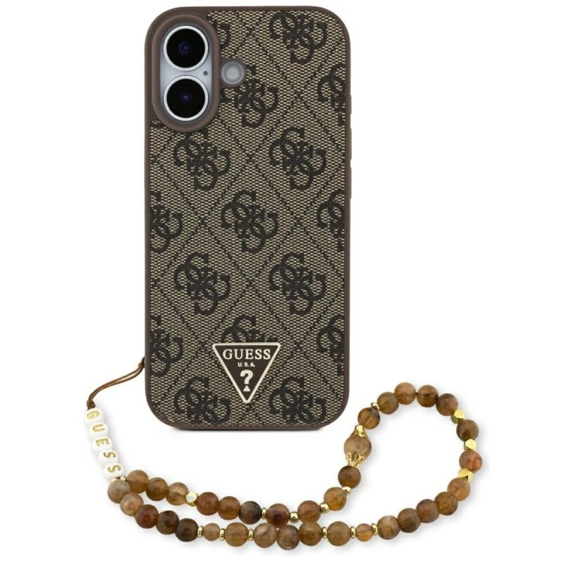 Guess 4G Strap Triangle Logo MagSafe do iPhone 17 brązowy