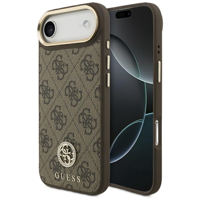 Guess 4G Strass Logo MagSafe do iPhone Air Brązowy
