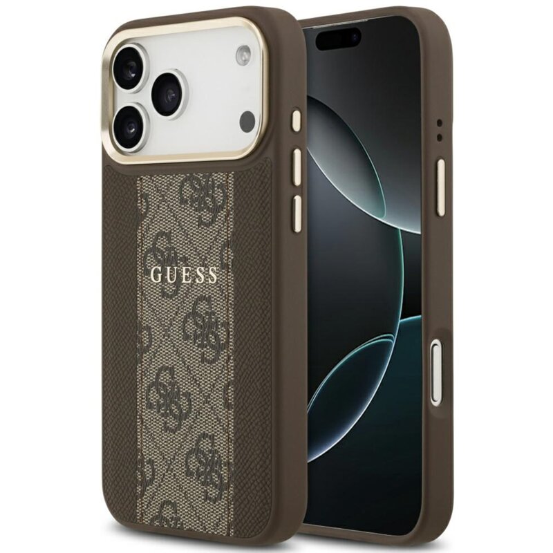 Guess 4G Stripe MagSafe do iPhone 17 Pro Max brązowy