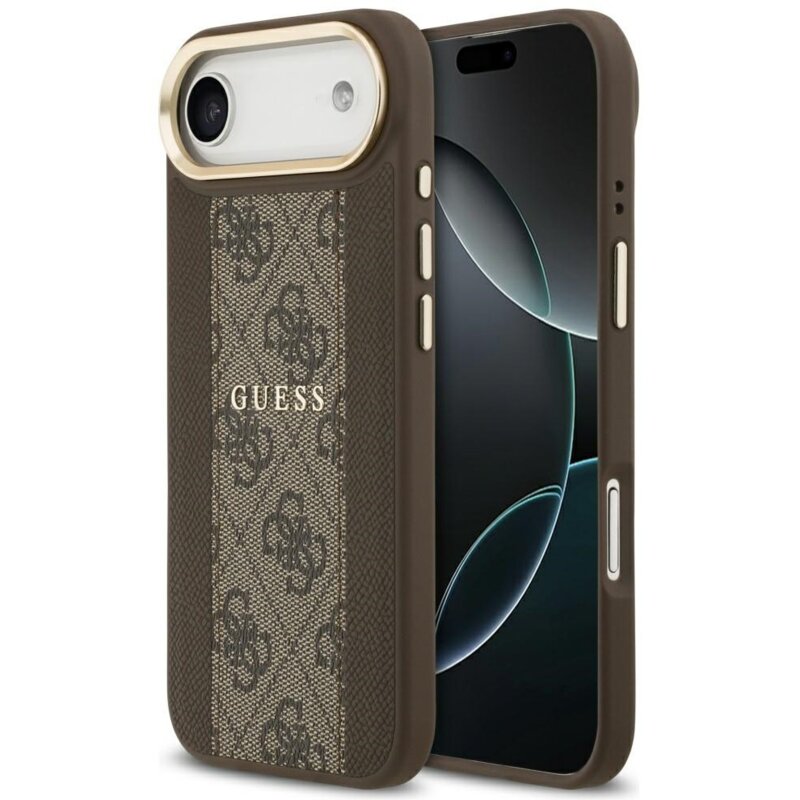 Etui GUESS 4G Stripe MagSafe do Apple iPhone Air Brązowy