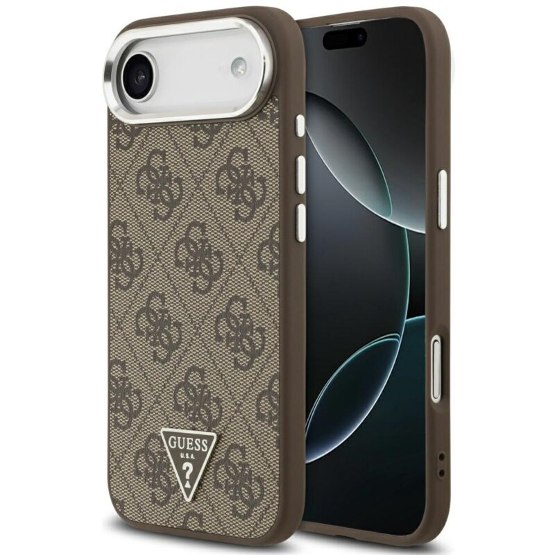 Guess 4G Triangle Logo MagSafe do iPhone Air Brązowy srebrny