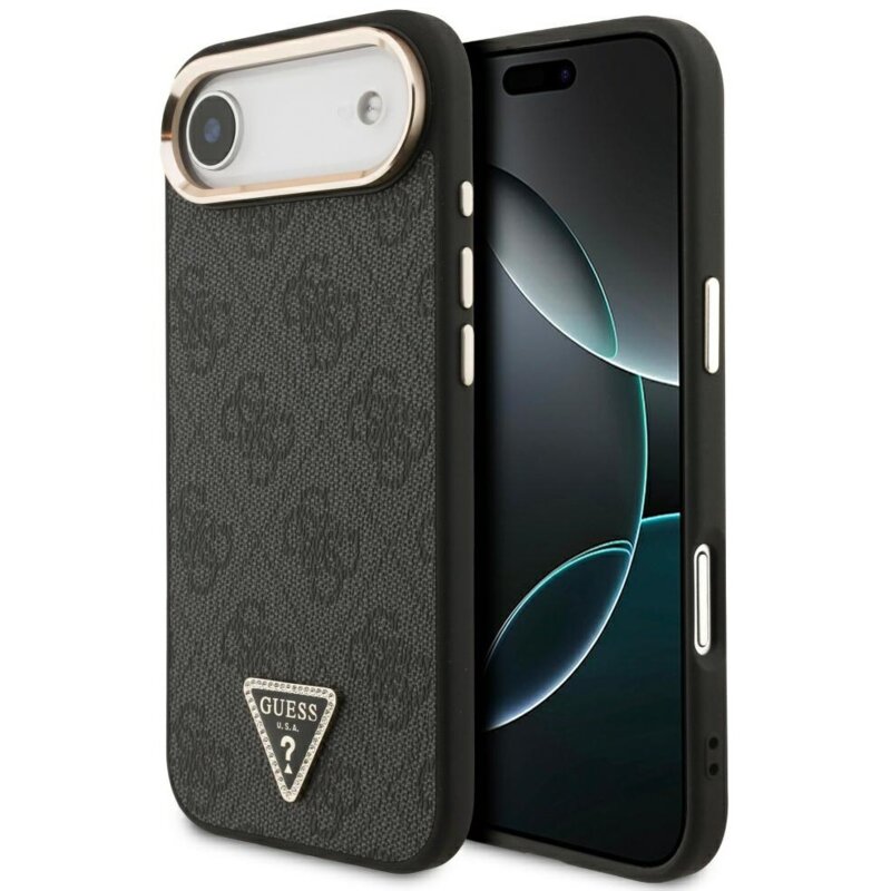 Etui GUESS 4G Triangle Logo MagSafe do Apple iPhone Air Czarno-złoty