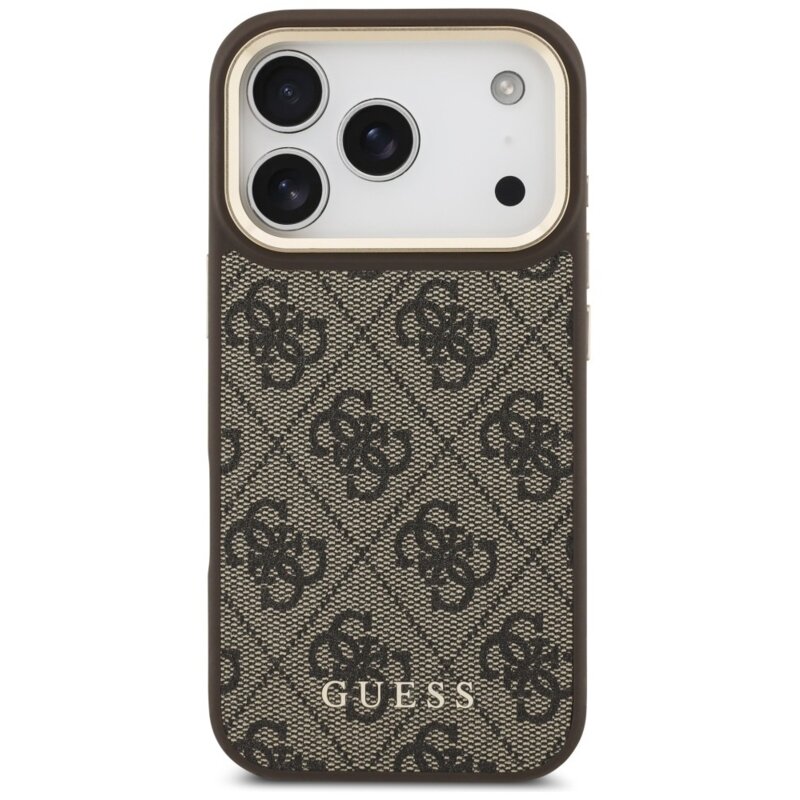 Guess 4G z portfelem Magsafe do iPhone 17 Pro brązowy