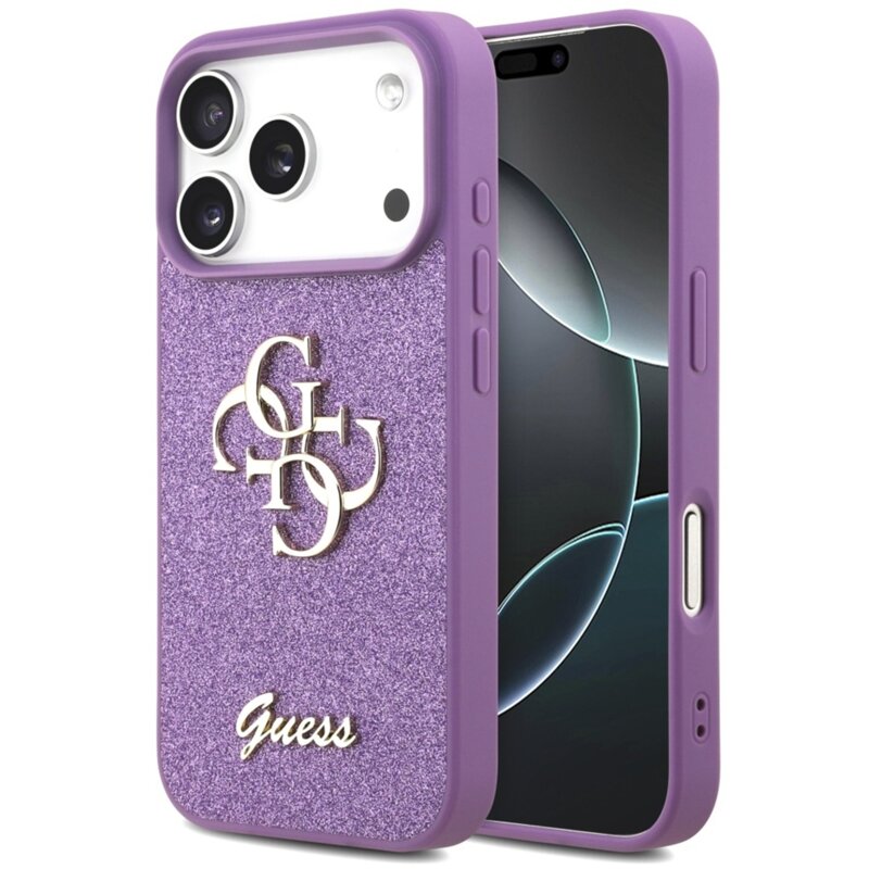 Guess Fixed Glitter Big 4G do iPhone 17 Pro liliowy