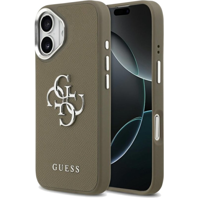 Guess Grained Big 4G Classic Logo do iPhone 17 brązowy