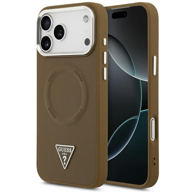 Guess Triangle Logo MagSafe do iPhone 17 Pro Max Brązowy