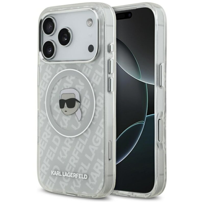 Karl Lagerfeld IML Karl Head Logo MagSafe do iPhone 17 Pro Max Szary
